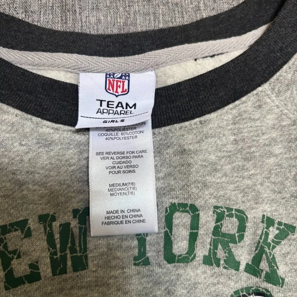 NFL Girls New York Jets Long Sleeve Crop Top (7/8)